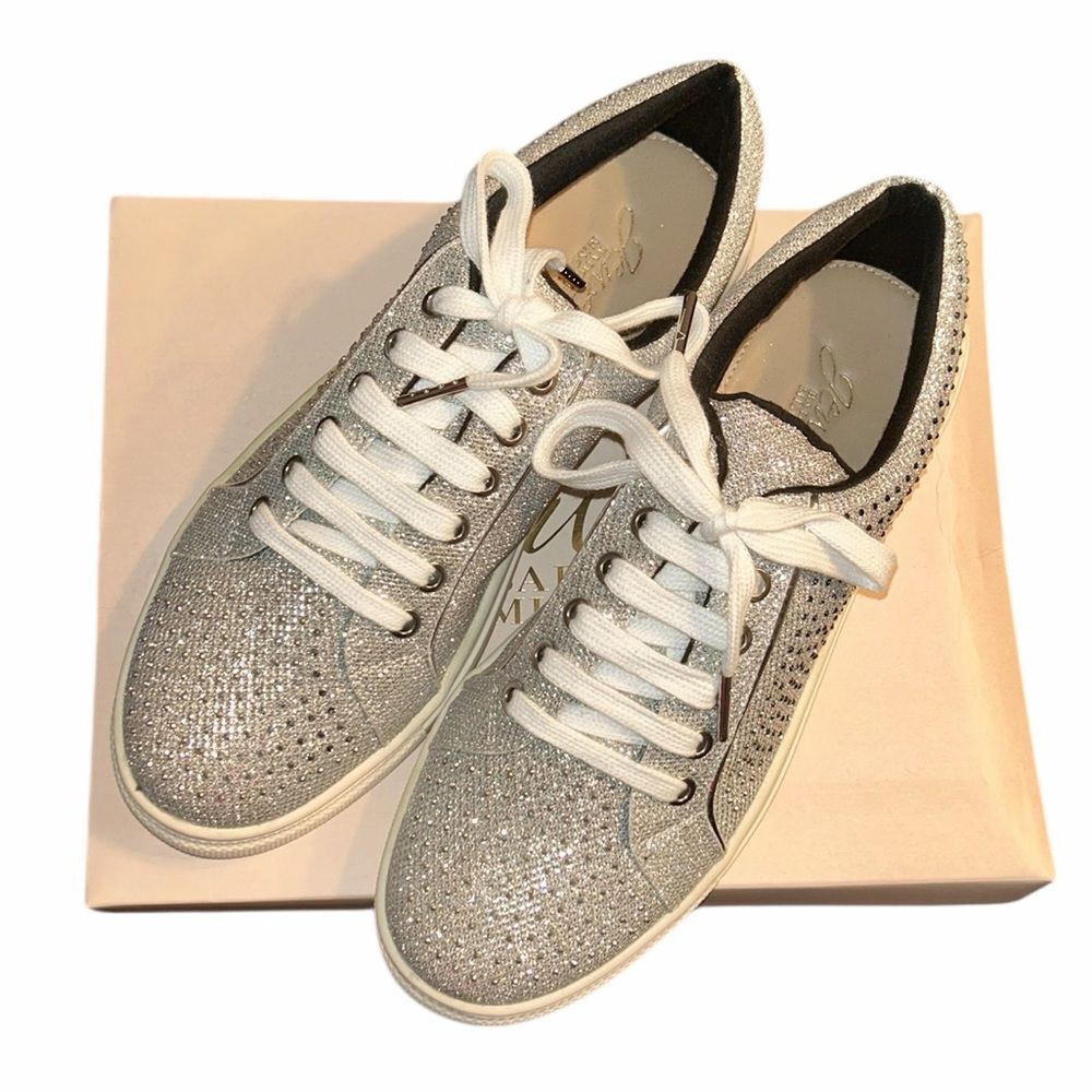 Badgley Mischka Crystal Metalic Sneakers(Size 8)